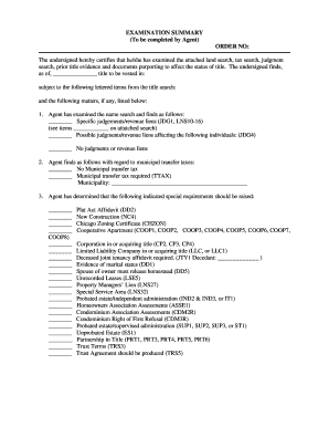 Title Examination Summary Form
