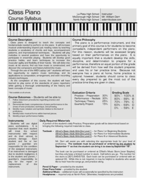 Class Piano - Course Syllabus