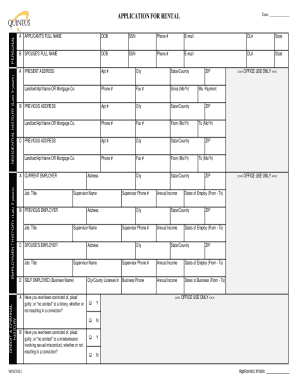 Rental Application Form