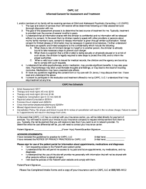 Informed Consent for Assessment and Treatment