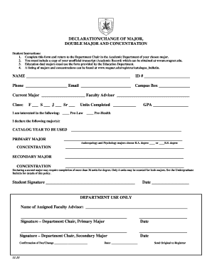 Declaration of Major Form