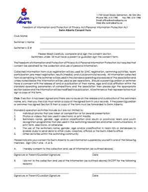 Swim Alberta Consent Form