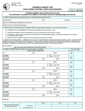 California CACI Search Request Form
