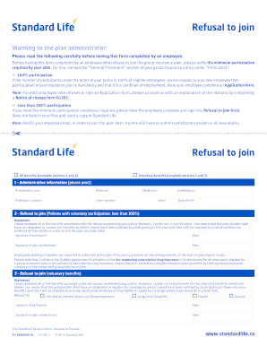 Refusal to Join Group Insurance Form