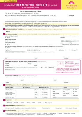 Birla Sun Life Fixed Term Plan Application Form