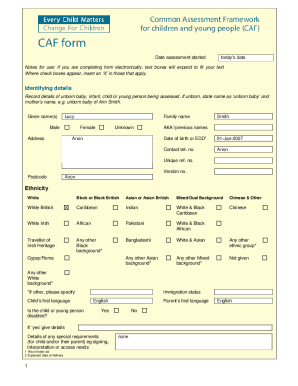 Child Assessment Form