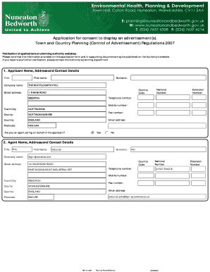 UK Advertisement Consent Application