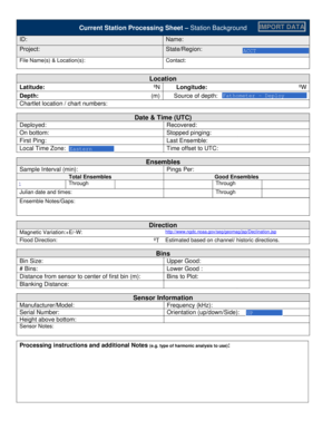 Procblankdoc NCOP Processing Log