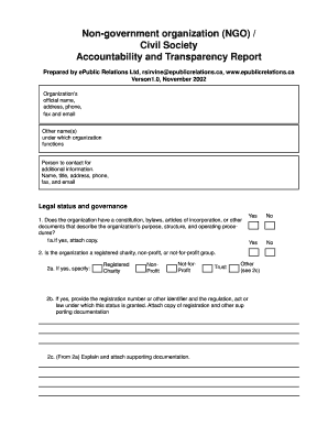 NGO Accountability and Transparency Report