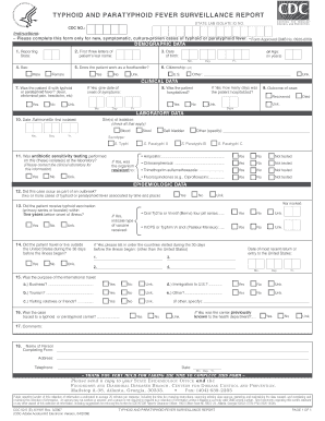 Typhoid and Paratyphoid Fever Surveillance Report