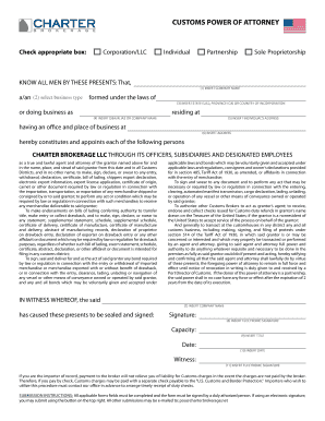 Customs Power of Attorney