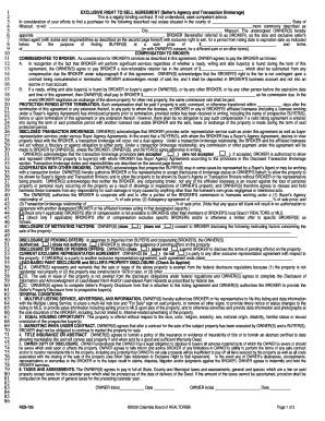 Exclusive Right to Sell Agreement