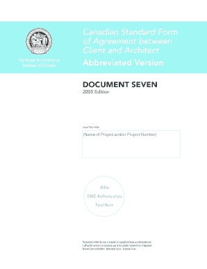 Canadian Standard Form of Agreement between Client and Architect