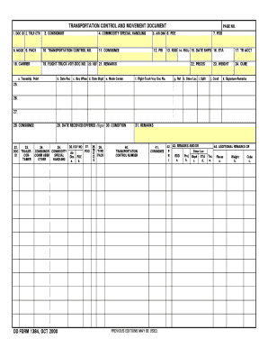 Transportation Control and Movement Document