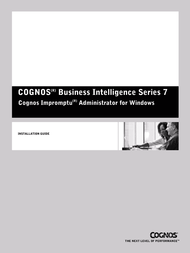 Fillable Online Cognos Impromptu Administrator Installation Guide Fax