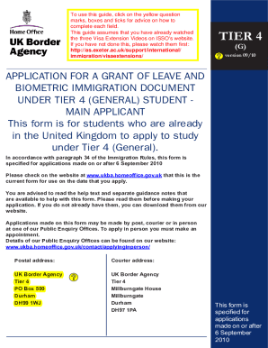 Tier 4 (General) Student Application Form