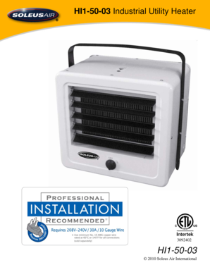 Soleus Air Utility Heater Manual