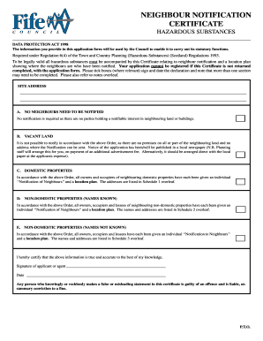 Neighbour Notification Certificate
