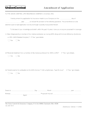 Amendment of Application