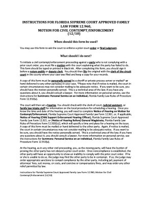 Florida Motion for Civil Contempt/Enforcement