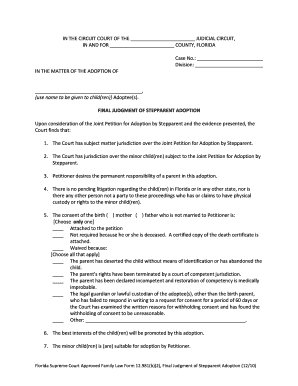 Final Judgment of Stepparent Adoption