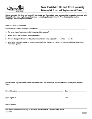 Insurance Policy Replacement Form