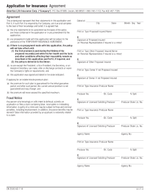 Insurance Application Agreement