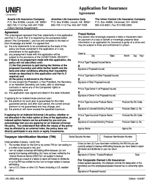 Application for Insurance Agreement