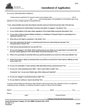 Amendment of Application