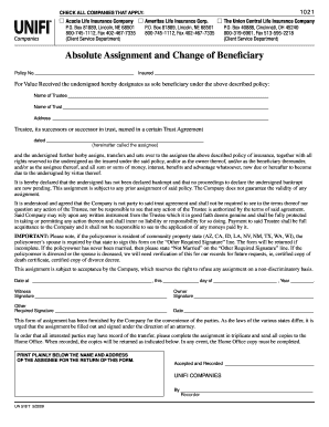 Absolute Assignment and Change of Beneficiary