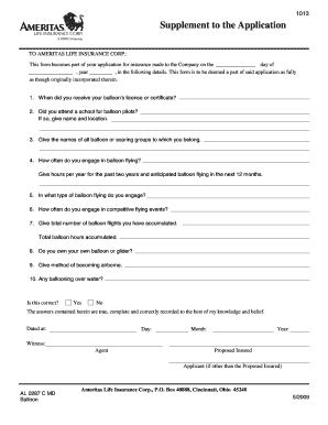 Balloon Pilot Application Supplement