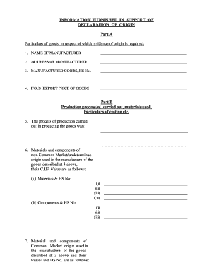 Caribbean Common Market Declaration of Origin