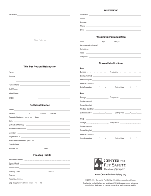 Veterinarian VaccinationExamination This Pet Record