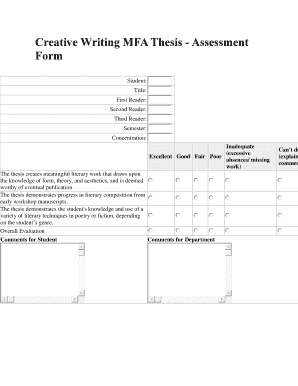 How to use excel for business expenses - Creative Writing MFA Thesis - Assessment Form - english gsu