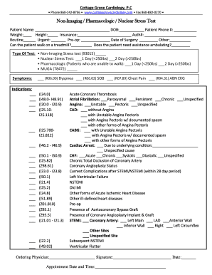 Fillable Online Cottage Grove Cardiology P Fax Email Print