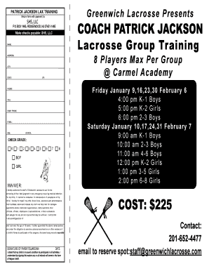 Coach patrick jackson cost: $225 - of Greenwich Lacrosse