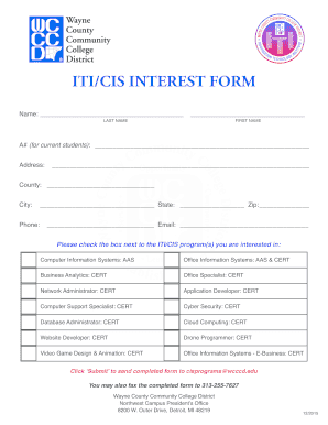 ITICIS INTEREST FORM - stumailwcccdedu - stumail wcccd