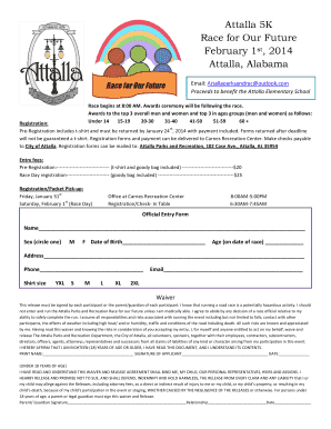 Business survey example - Attalla5KRace4-Our-FutureRegistration-Formdocx