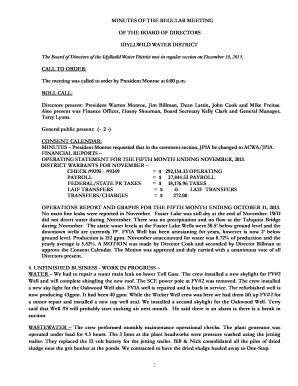 The Board of Directors of the Idyllwild Water District met in regular session on December 18, 2013 - idyllwildwater