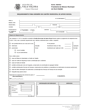 Requerimento Cart o Municipal de Apoio Social - Vila Vi osa - cm-vilavicosa