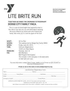 Lite brite run - Garden City Family YMCA - gardencityymca