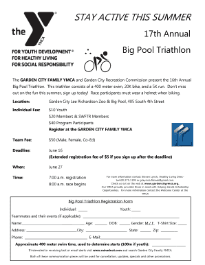 Student cv template no experience - 16th Annual Big Pool Triathlon - Garden City Family YMCA - gardencityymca