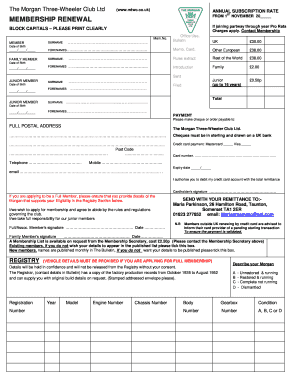 ANNUAL SUBSCRIPTION RATE FROM 1ST NOVEMBER 20 MEMBERSHIP