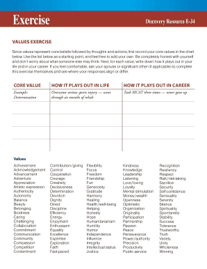 Recipe template pdf - De ning Your Values and Life Purpose Statement - UMMS