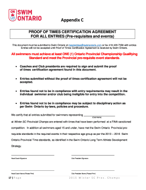 2015 Winter Short Course Provincial Championships Meet Package Hosted by 1 Page 2015 Winter SC Prov