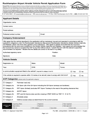 AVP applicationPDF 328KB - Rockhampton Regional Council