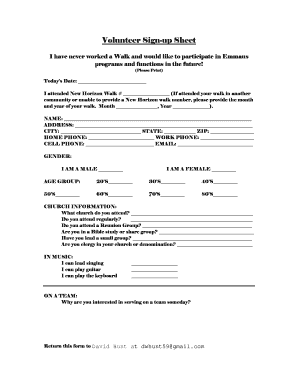 Volunteer Sign-up Sheet - New Horizon Emmaus - newhorizonemmaus