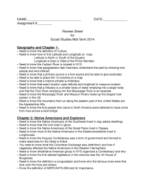 Fillable Online NAME DATE Assignment Review Sheet for Social Fax Email ...