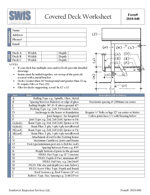 What is sow in contract - Covered Deck Worksheet 2010-040 Form - rmloreburn