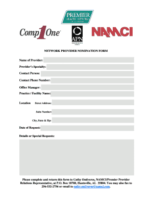 Daily shift schedule template - Member Provider Nomination Form